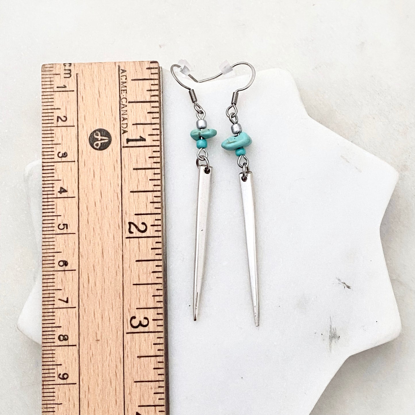 Fork Tine and Bead Drop Earrings (Turquoise), Reclaimed Silverware Earrings, Vintage Fork Jewelry Earrings callistafaye   