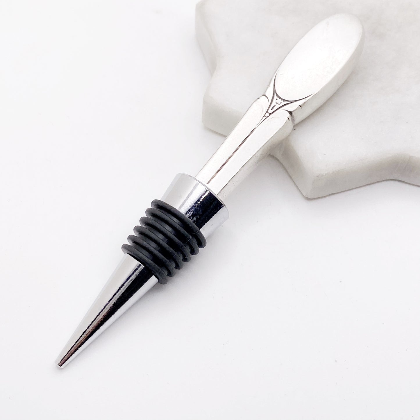 Sylvia 1934, Bottle Stopper, Vintage Silverware Wine Preserver Stopper callistafaye