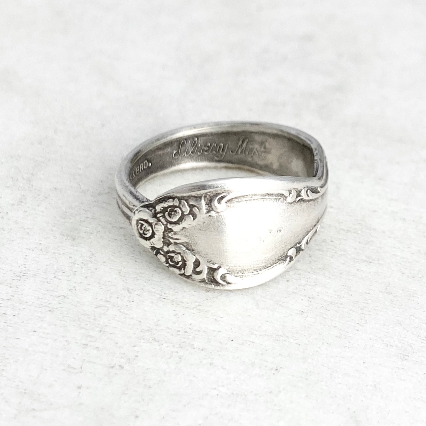 Tiny Silvery Mist 1955, Custom Size, Demi Spoon Ring, Vintage Spoon Ring Rings callistafaye   