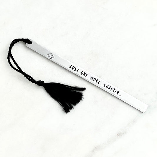 Just One More Chapter, Skinny Hand Stamped Bookmark Bookmarks callistafaye   