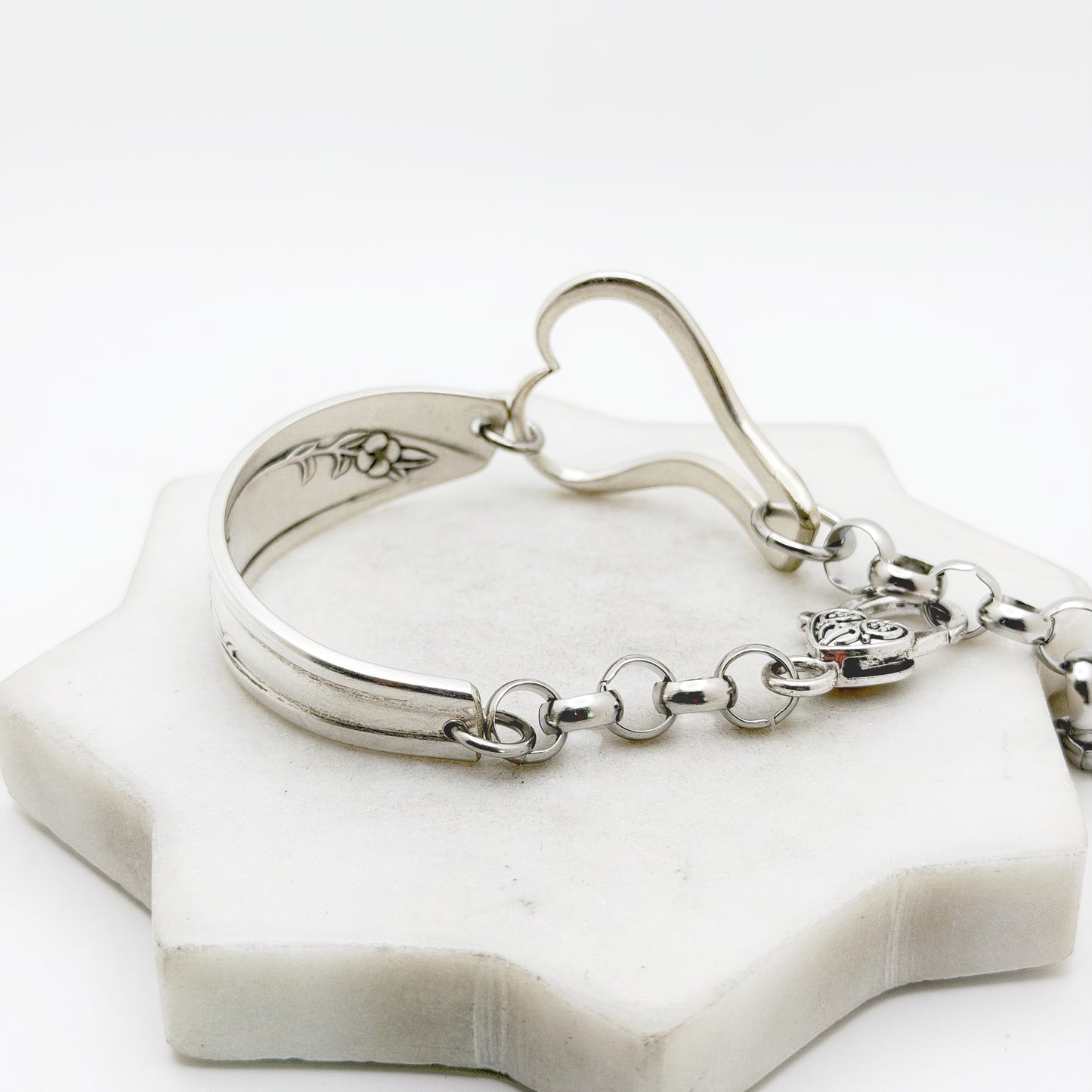 Lady Fair 1957, Curly Fork Heart Bracelet, Vintage Spoon Handle, Antique Fork Bracelet Bracelets callistafaye