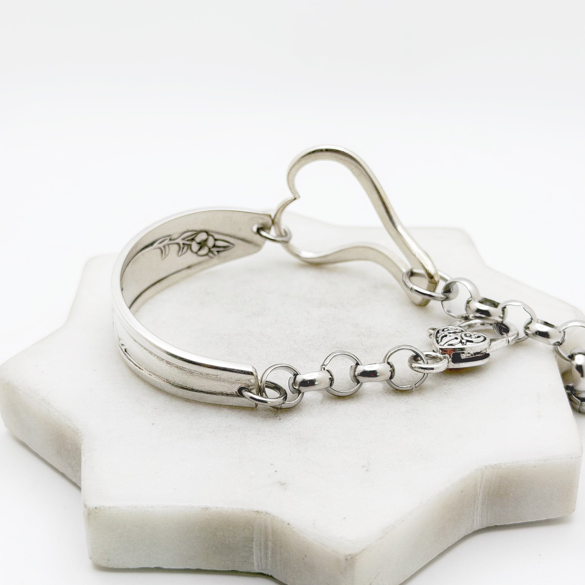 Lady Fair 1957, Curly Fork Heart Bracelet, Vintage Spoon Handle, Antique Fork Bracelet Bracelets callistafaye