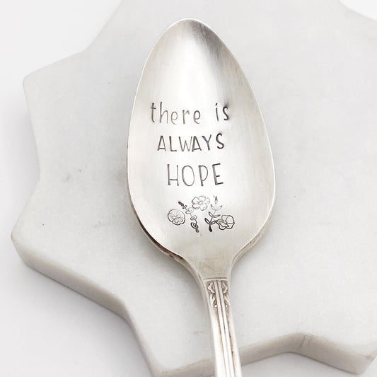 There is Always Hope, Hand Stamped Vintage Spoon Spoons callistafaye   