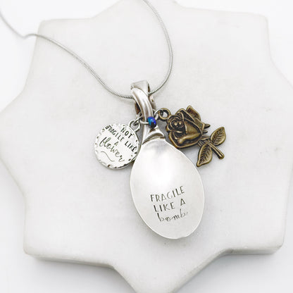 Fragile Like a Bomb, Spoon Bowl Necklace, Vintage Spoon Jewelry Necklaces callistafaye