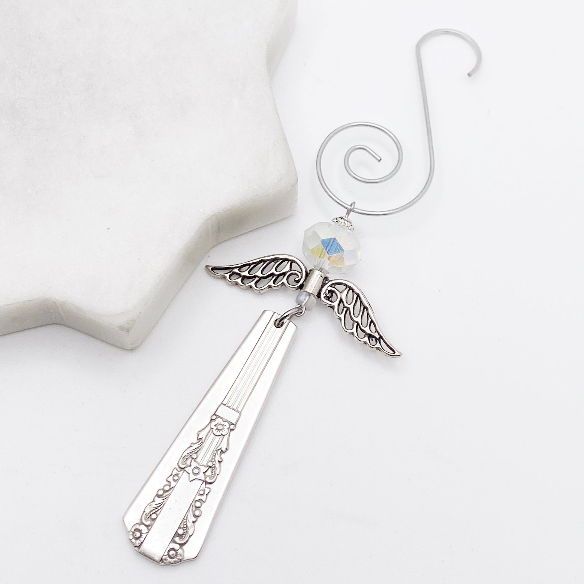 Angel Ornament, Lido 1938, Hand Stamped Vintage Spoon Ornament Ornaments callistafaye   