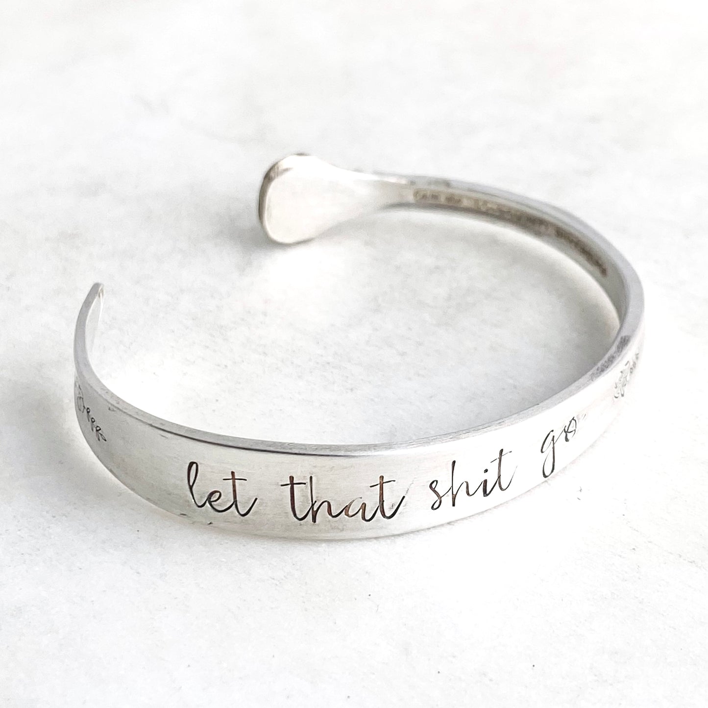 Let That Shit Go, Winsome I 1959, Cuff Bracelet, Vintage Spoon Handle, Iced Tea Spoon Bracelet Bracelets callistafaye   