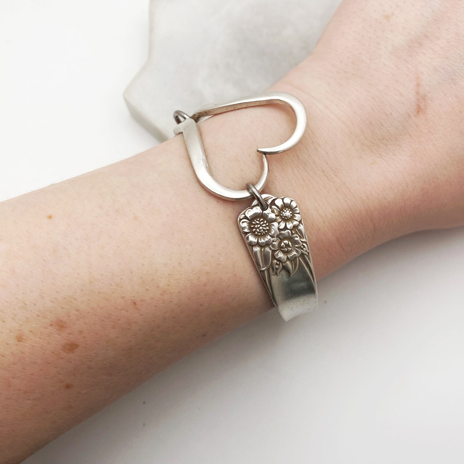 April 1950, RARE Curly Fork Heart Bracelet, Vintage Spoon Handle, Vintage Fork Bracelet Bracelets callistafaye