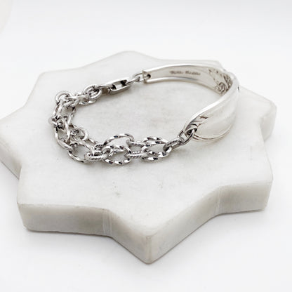 White Orchid 1953, Half Chain Bracelet, Vintage Spoon Handle, Antique Spoon Bracelet Bracelets callistafaye