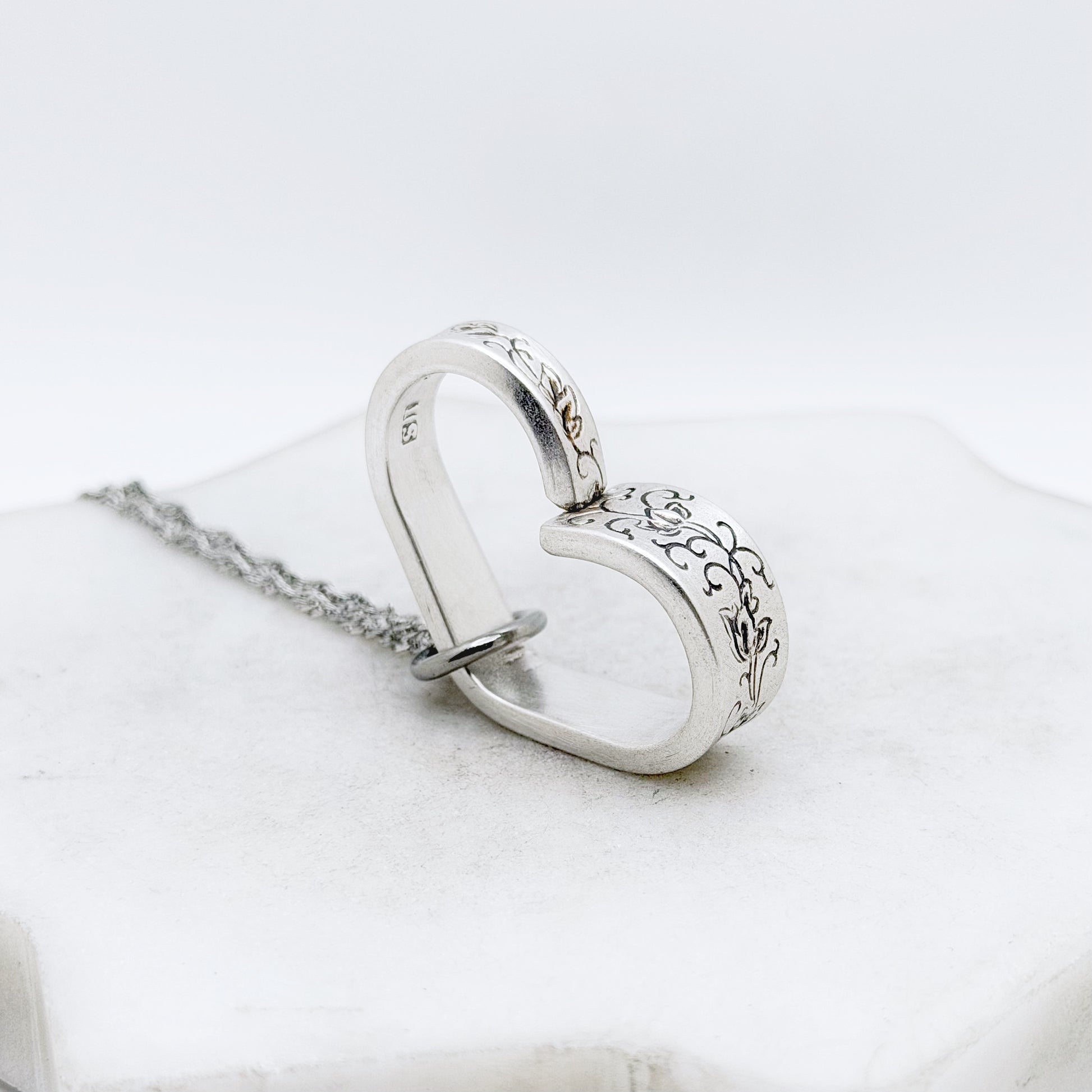 Silver Lace 1968, RARE Small Floating Heart, Vintage Spoon Jewelry Hearts callistafaye