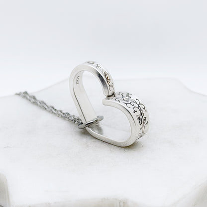 Silver Lace 1968, RARE Small Floating Heart, Vintage Spoon Jewelry Hearts callistafaye