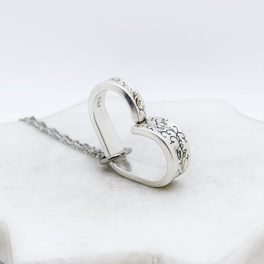 Silver Lace 1968, RARE Small Floating Heart, Vintage Spoon Jewelry Hearts callistafaye