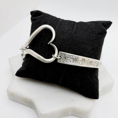 Silver Lace 1968, RARE Curly Fork Heart Bracelet, Vintage Spoon Handle, Vintage Fork Bracelet Bracelets callistafaye