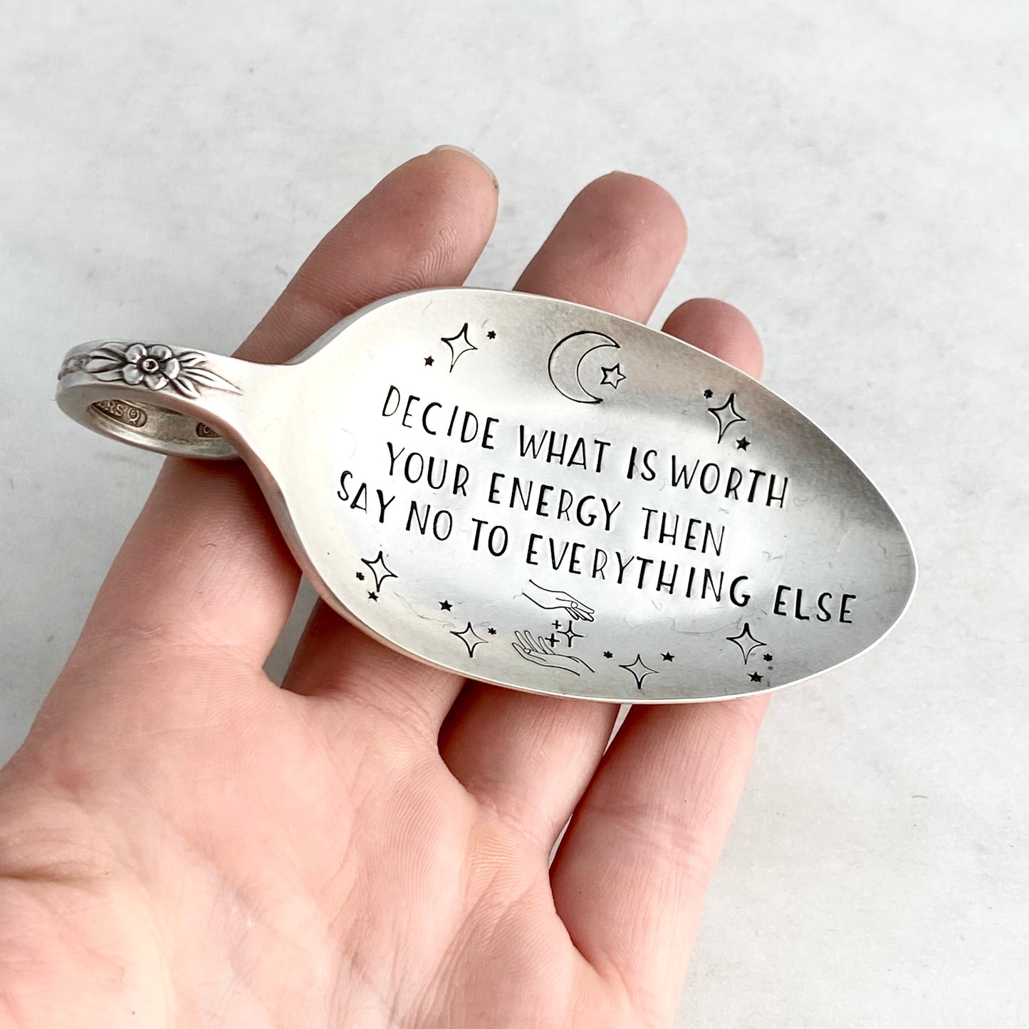 Decide What is Worth Your Energy Then Say No to Everything Else, Trinket Dish, Vintage Spoon Decor Trinket Dish callistafaye   
