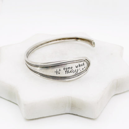 Come What May, Clinton 1919, Antique Cuff Bracelet, Vintage Spoon Handle, Iced Tea Spoon Bracelet Bracelets callistafaye