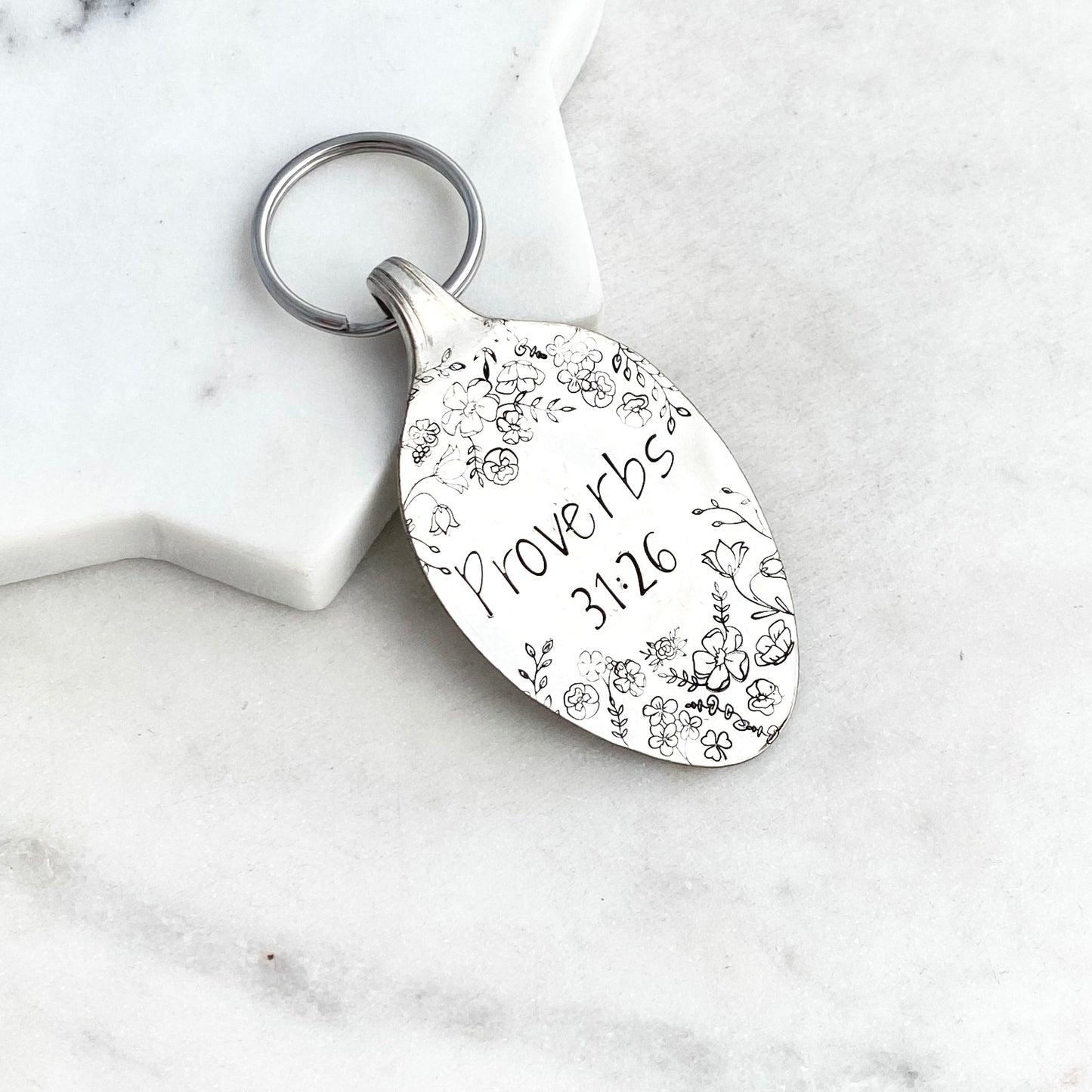 CUSTOM Hand Stamped Vintage Spoon Keychain Keychains callistafaye