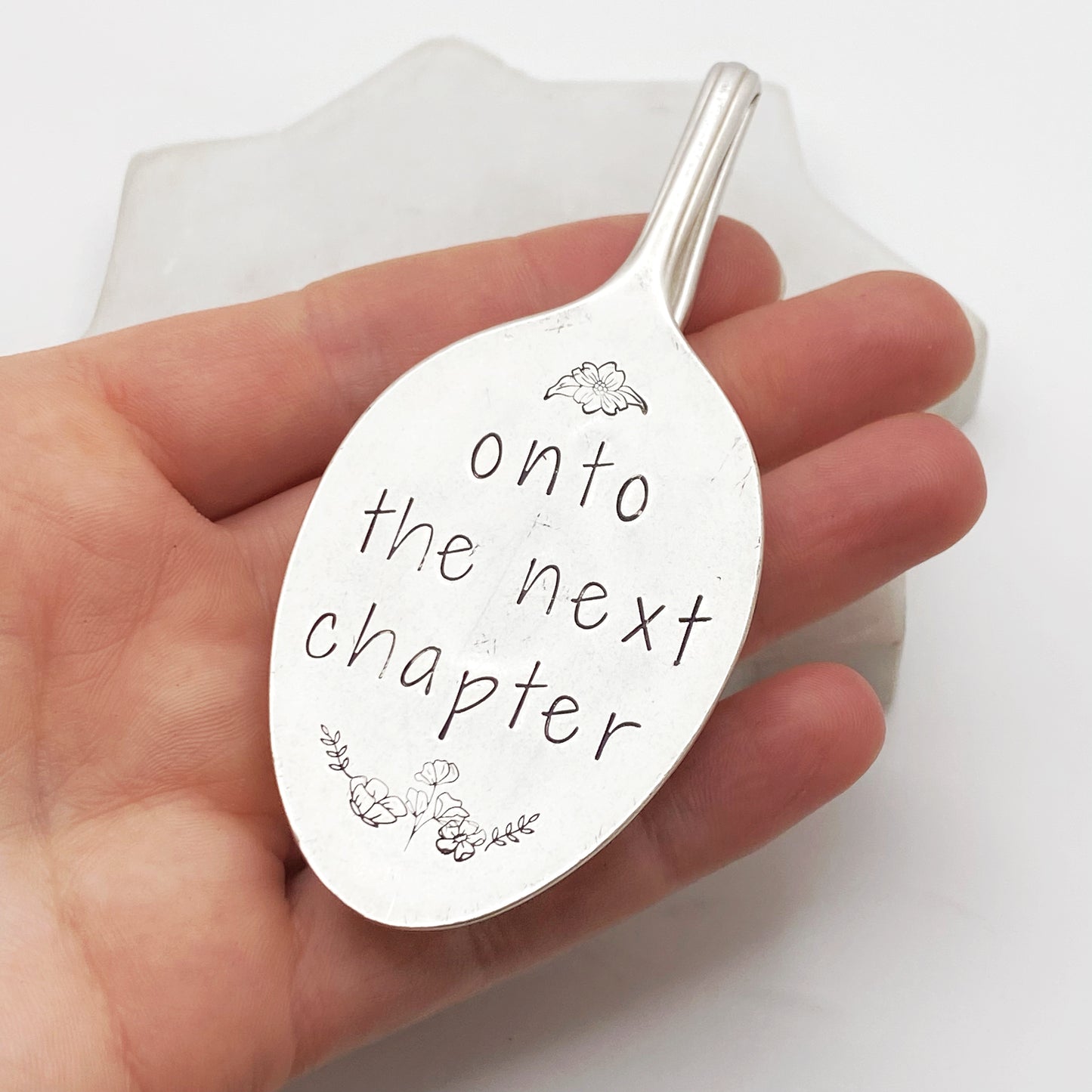 Onto the Next Chapter (floral), Vintage Spoon Bookmark Bookmarks callistafaye   