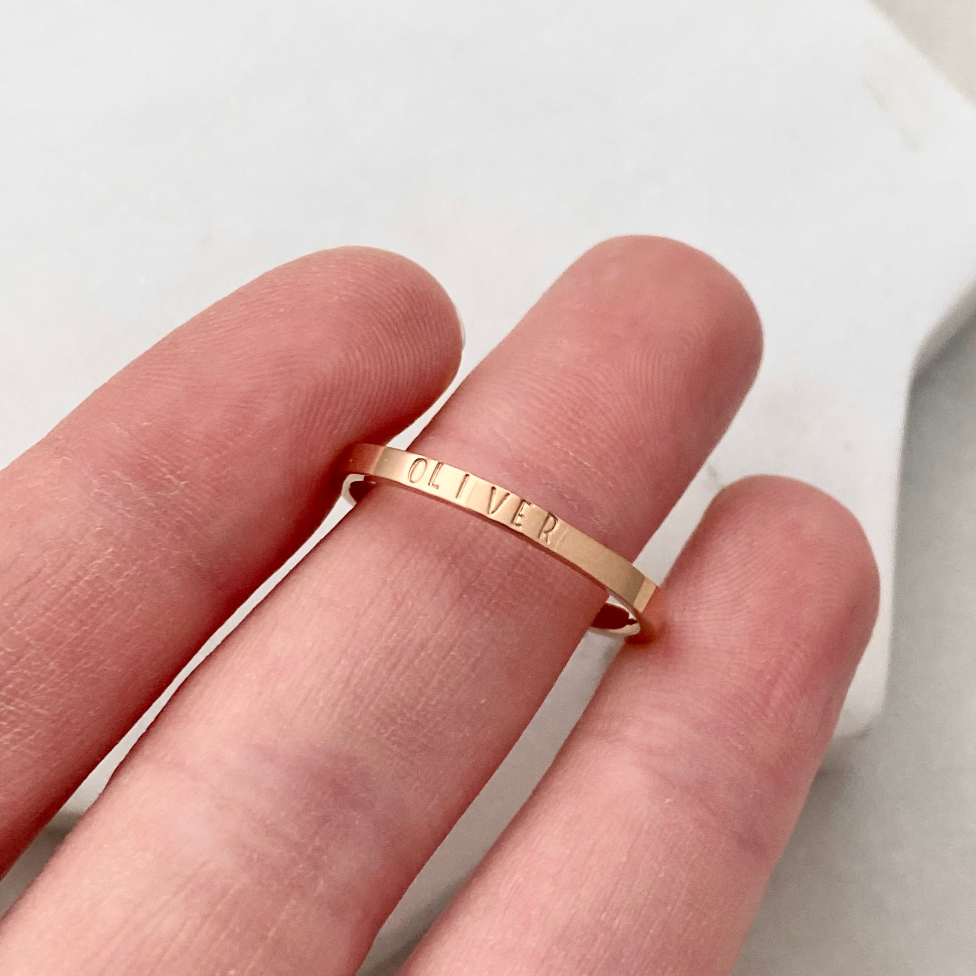 Oliver, Size 8, Rose Gold Mini Stacking Ring, Stainless Steel Jewelry, Minimalist Rings, Waterproof Jewelry, Dainty Ring, Stacking Ring Set Rings callistafaye   