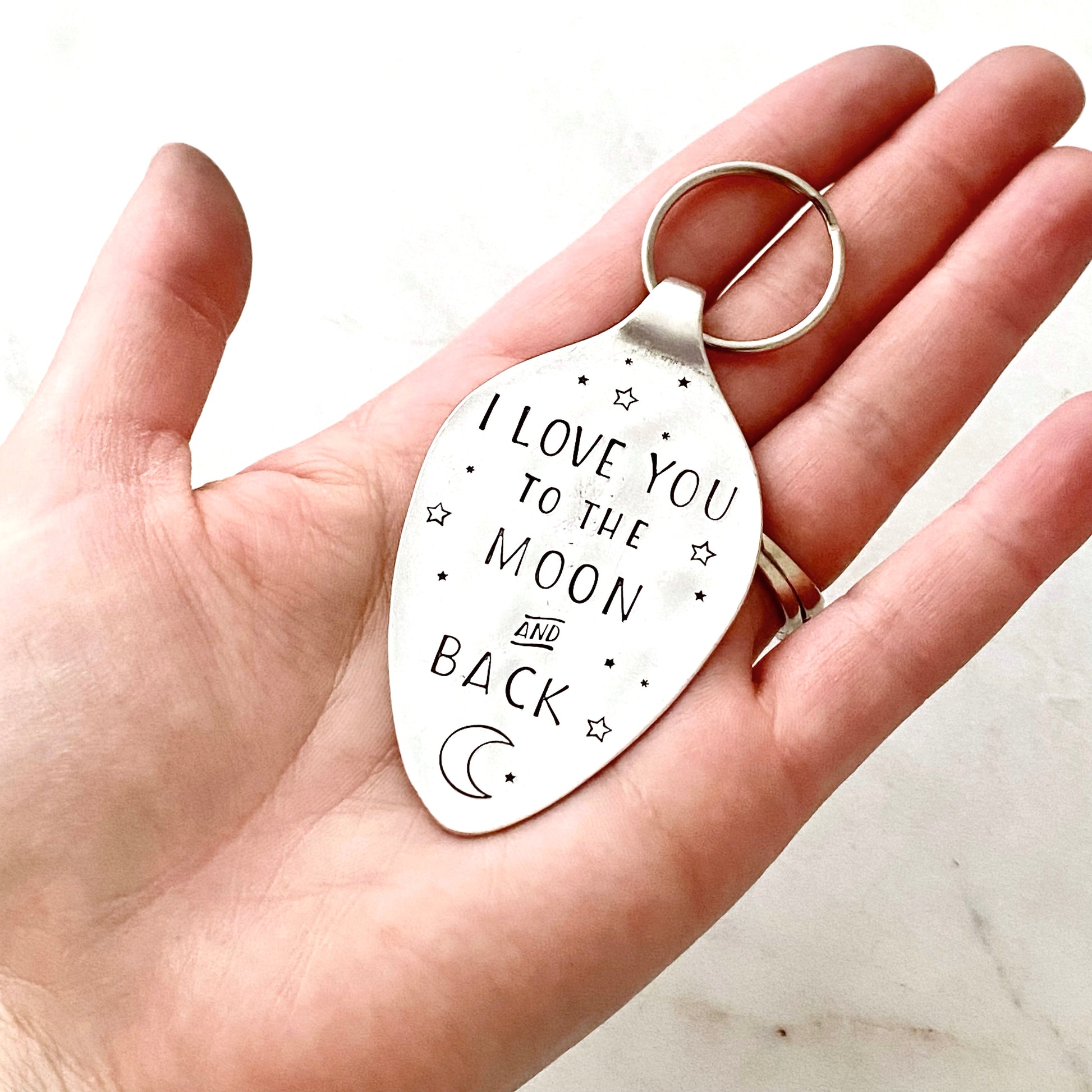 I Love You…, Hand Stamped Vintage Spoon Keychain Keychains callistafaye   