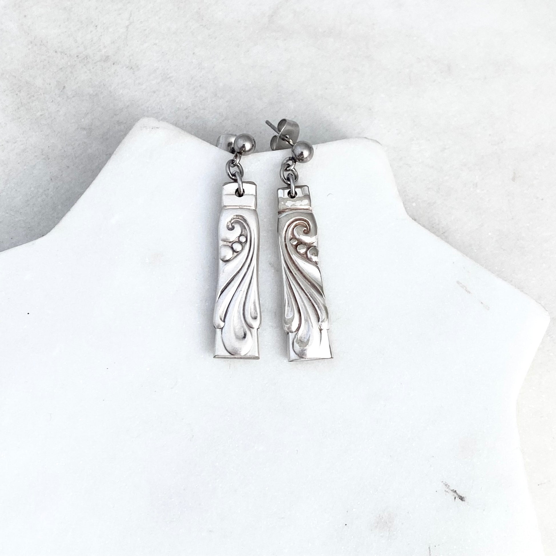 Wind Song 1955, Spoon Handle Earrings, Reclaimed Silverware Earrings, Vintage Spoon Jewelry Earrings callistafaye   