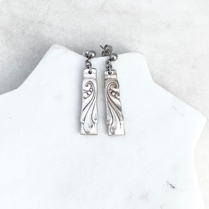 Wind Song 1955, Spoon Handle Earrings, Reclaimed Silverware Earrings, Vintage Spoon Jewelry Earrings callistafaye   