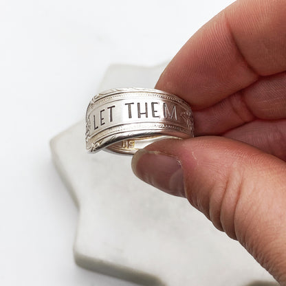 Let Them, Cotillion 1937, Custom Size Spoon Ring, Vintage Silverware Ring Rings callistafaye