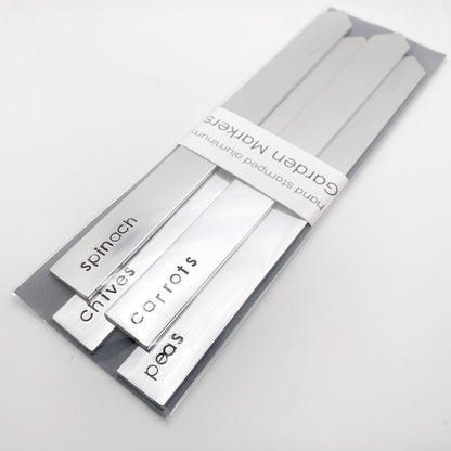 Large Garden Markers BUNDLE • Hand Stamped Aluminum Plant Stake callistafaye