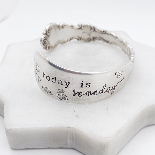 Today is Someday, Louis 1935, RARE Cuff Bracelet, Hand Stamped Vintage Spreader Bracelets callistafaye