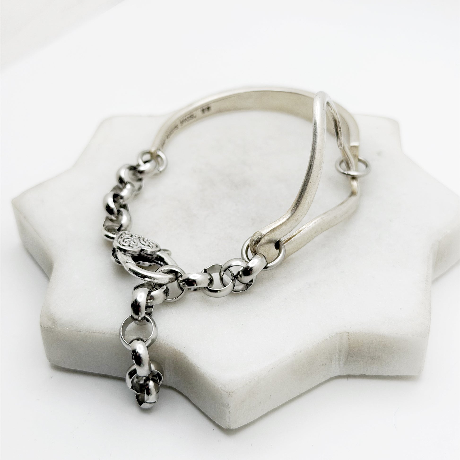 Silver Lace 1968, RARE Curly Fork Heart Bracelet, Vintage Spoon Handle, Vintage Fork Bracelet Bracelets callistafaye