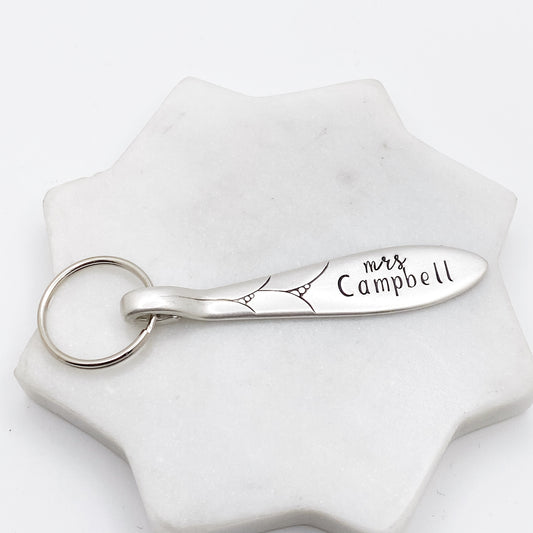 CUSTOM Spoon Handle Keychain, Personalized, Teacher Gift Keychains callistafaye   