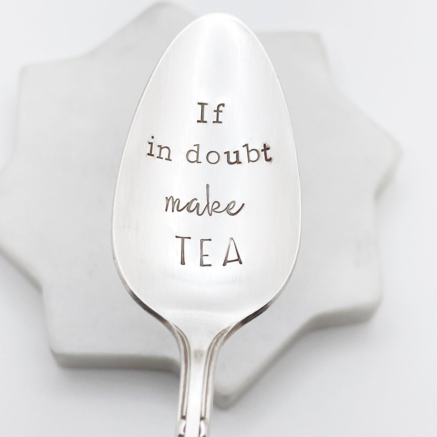 If In Doubt Make Tea, Hand Stamped Vintage Spoon Spoons callistafaye   