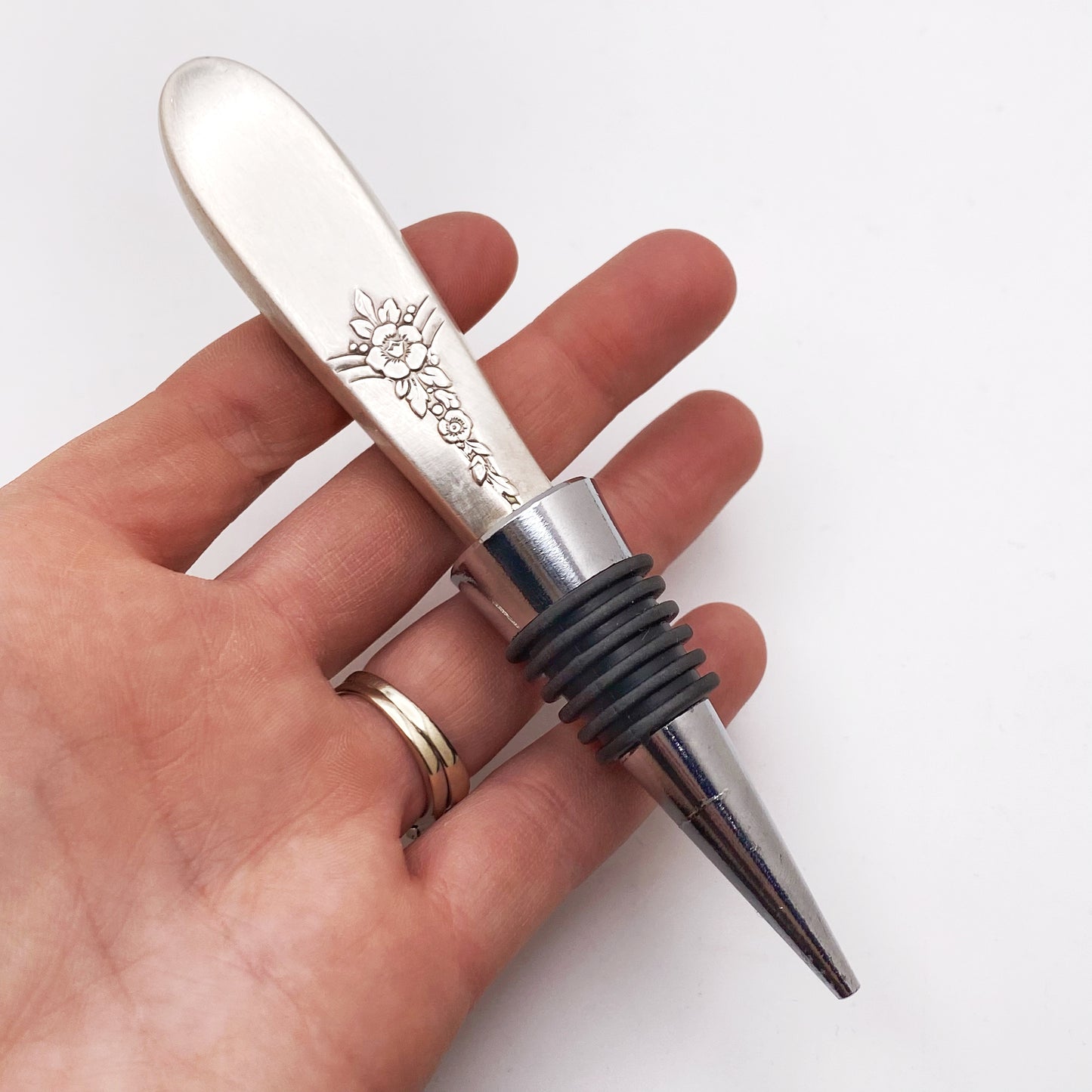 Fantasy 1941, Bottle Stopper, Vintage Silverware Wine Preserver Stopper callistafaye