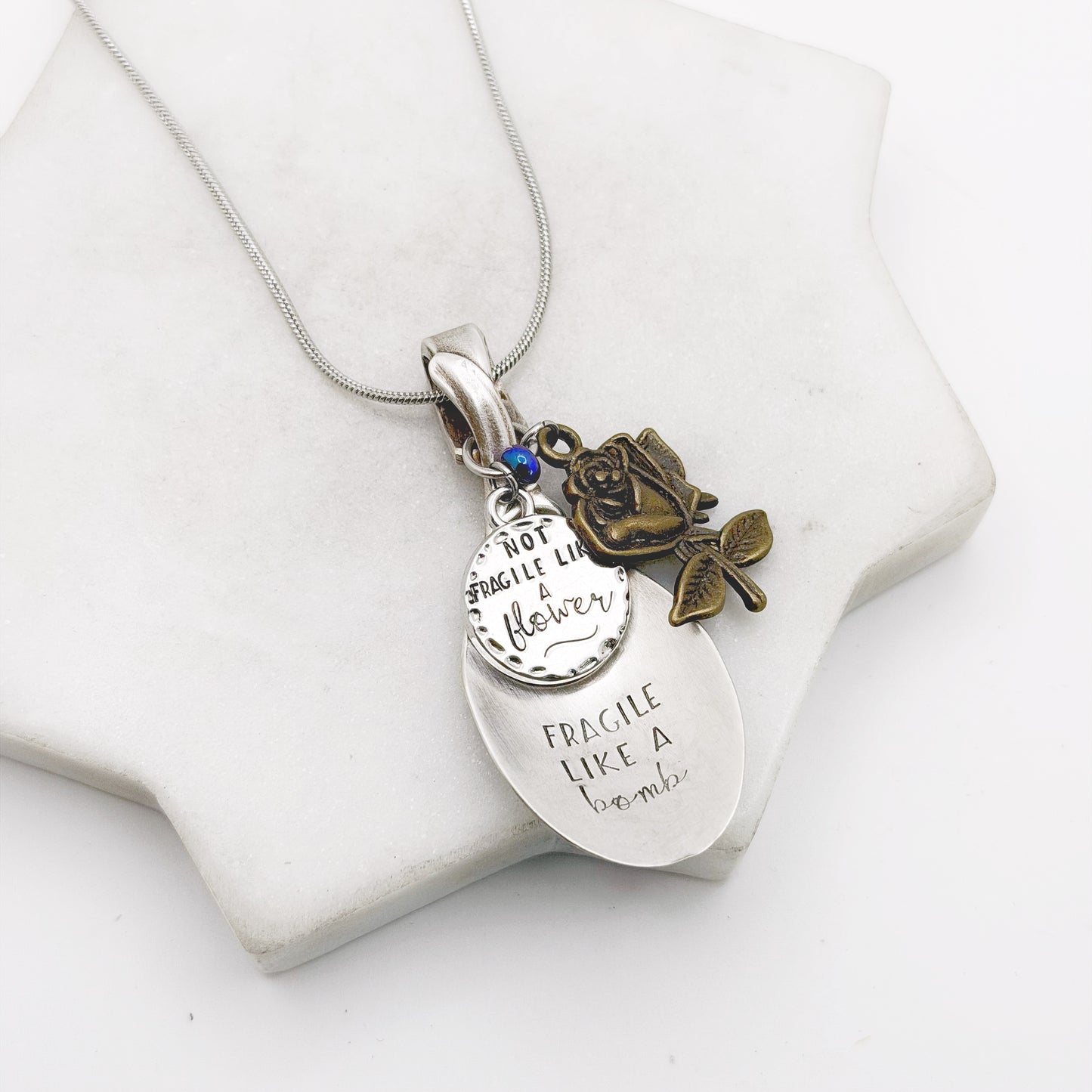 Fragile Like a Bomb, Spoon Bowl Necklace, Vintage Spoon Jewelry Necklaces callistafaye