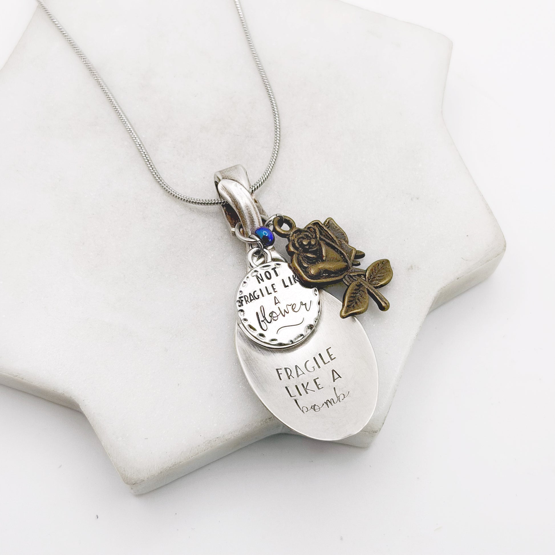 Fragile Like a Bomb, Spoon Bowl Necklace, Vintage Spoon Jewelry Necklaces callistafaye