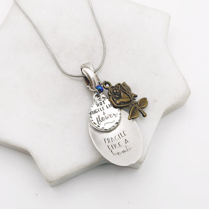 Fragile Like a Bomb, Spoon Bowl Necklace, Vintage Spoon Jewelry Necklaces callistafaye
