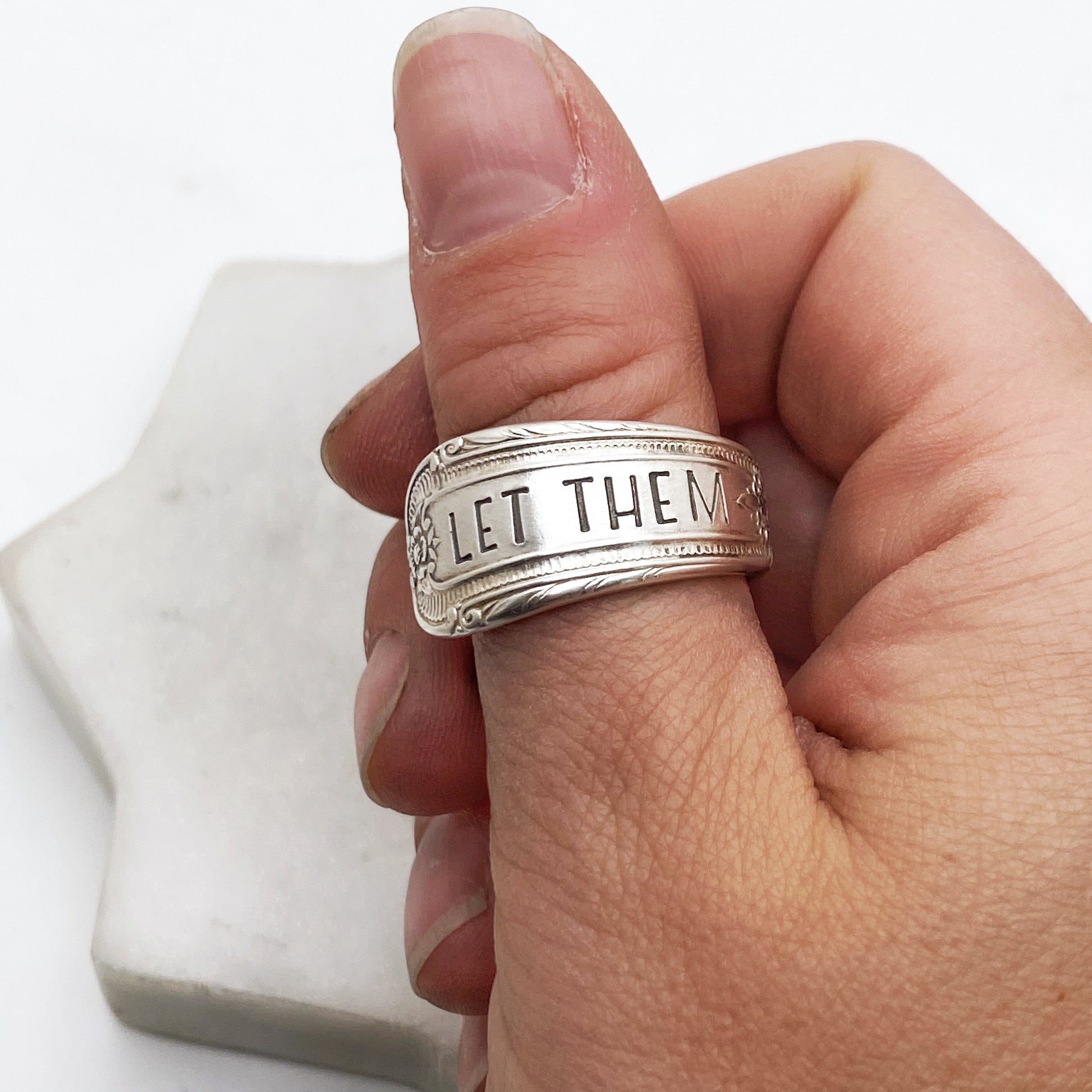 Let Them, Cotillion 1937, Custom Size Spoon Ring, Vintage Silverware Ring Rings callistafaye