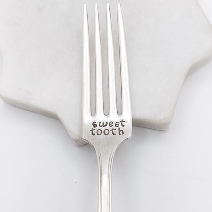 Sweet Tooth, Hand Stamped Vintage Fork (retired font) Forks callistafaye   