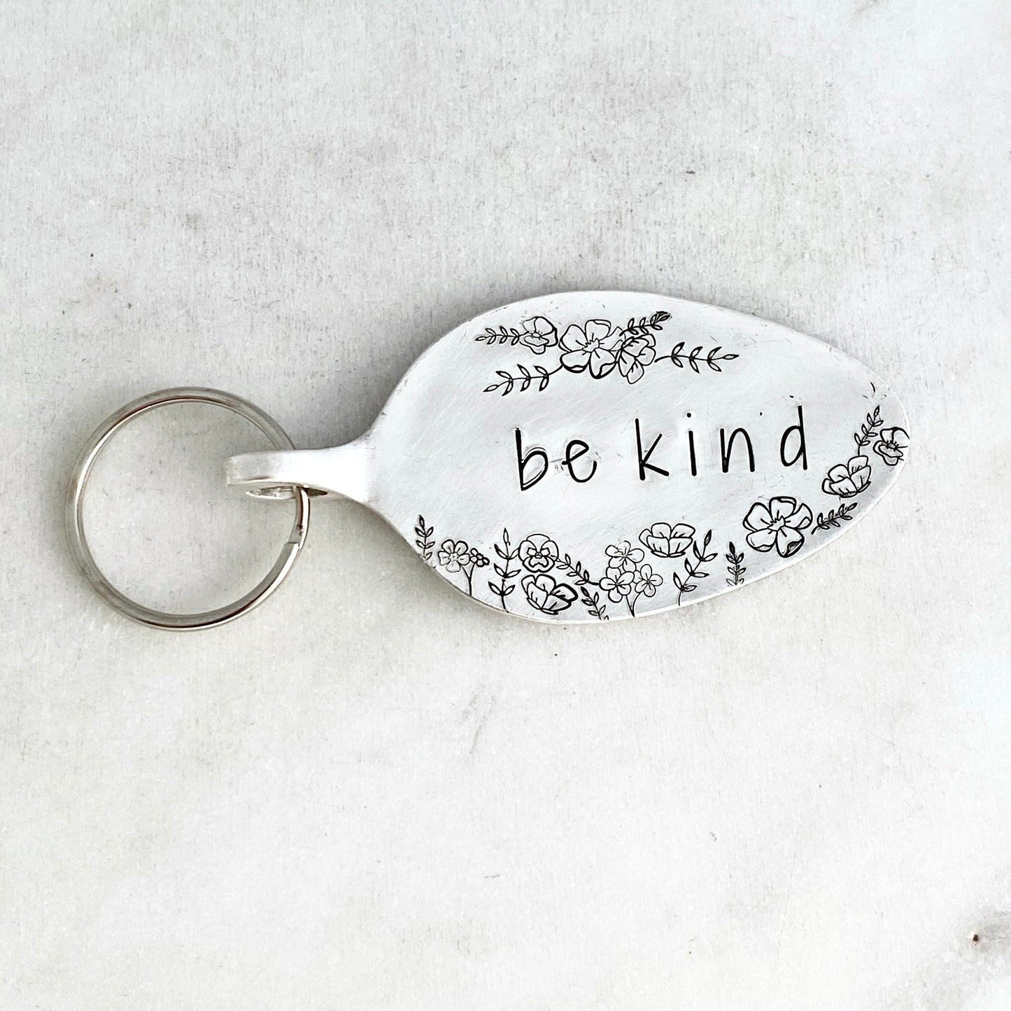 Be Kind, Hand Stamped Vintage Spoon Keychain Keychains callistafaye   