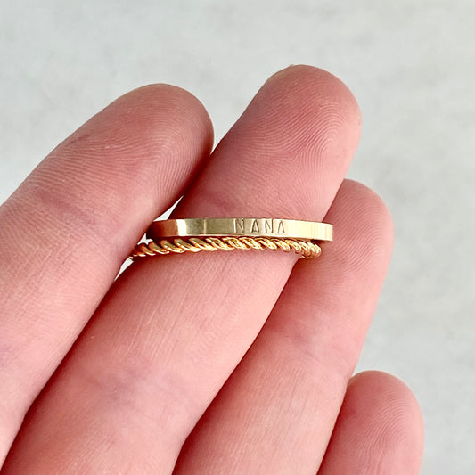 Custom Mini Stacking Rings, Personalized Stainless Steel Jewelry, Minimalist Rings, Waterproof Jewelry, Dainty Ring, Stacking Ring Set Rings callistafaye   