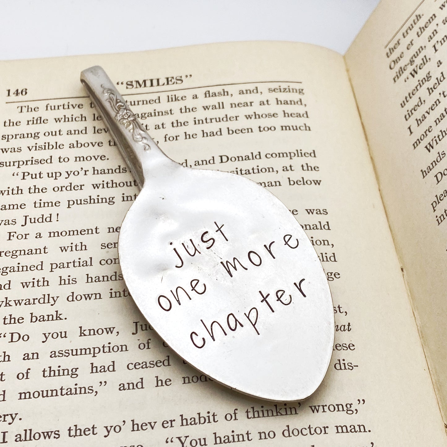 Just One More Chapter, Vintage Spoon Bookmark Bookmarks callistafaye