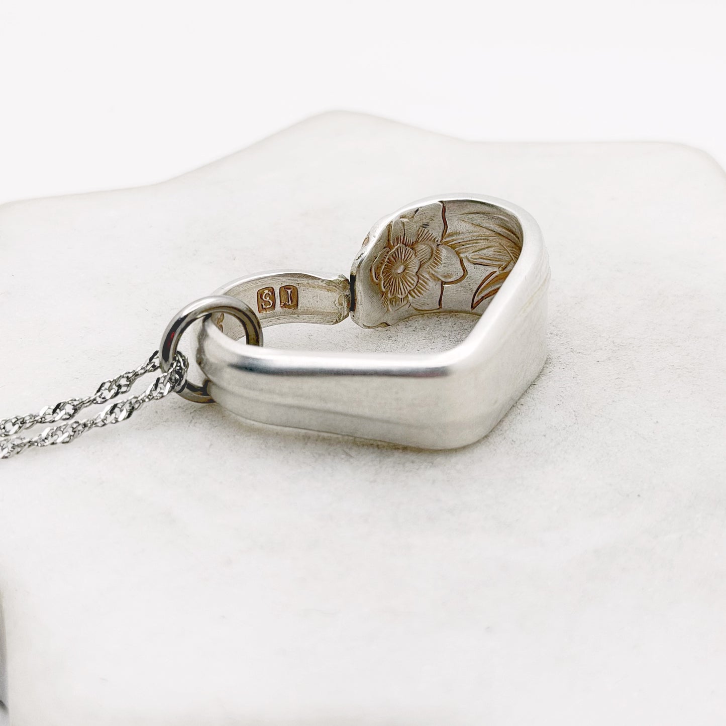 Daffodil 1950, RARE Small Floating Heart, Vintage Spoon Jewelry Hearts callistafaye