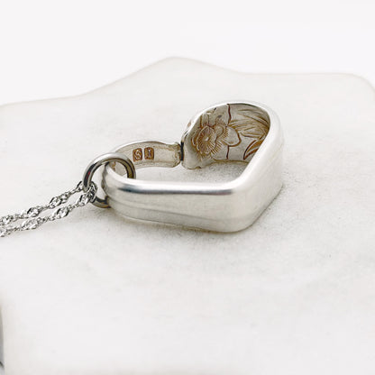 Daffodil 1950, RARE Small Floating Heart, Vintage Spoon Jewelry Hearts callistafaye