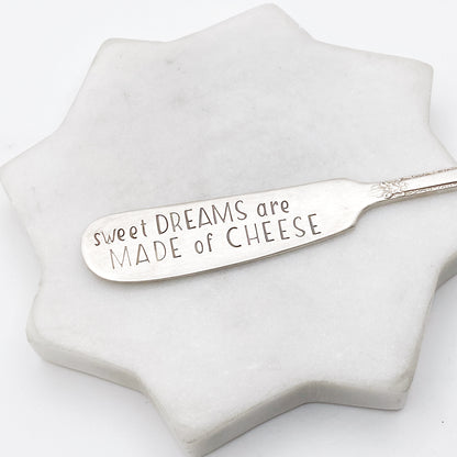 Sweet Dreams are Made of Cheese, Hand Stamped Vintage Spreader Spreaders callistafaye   