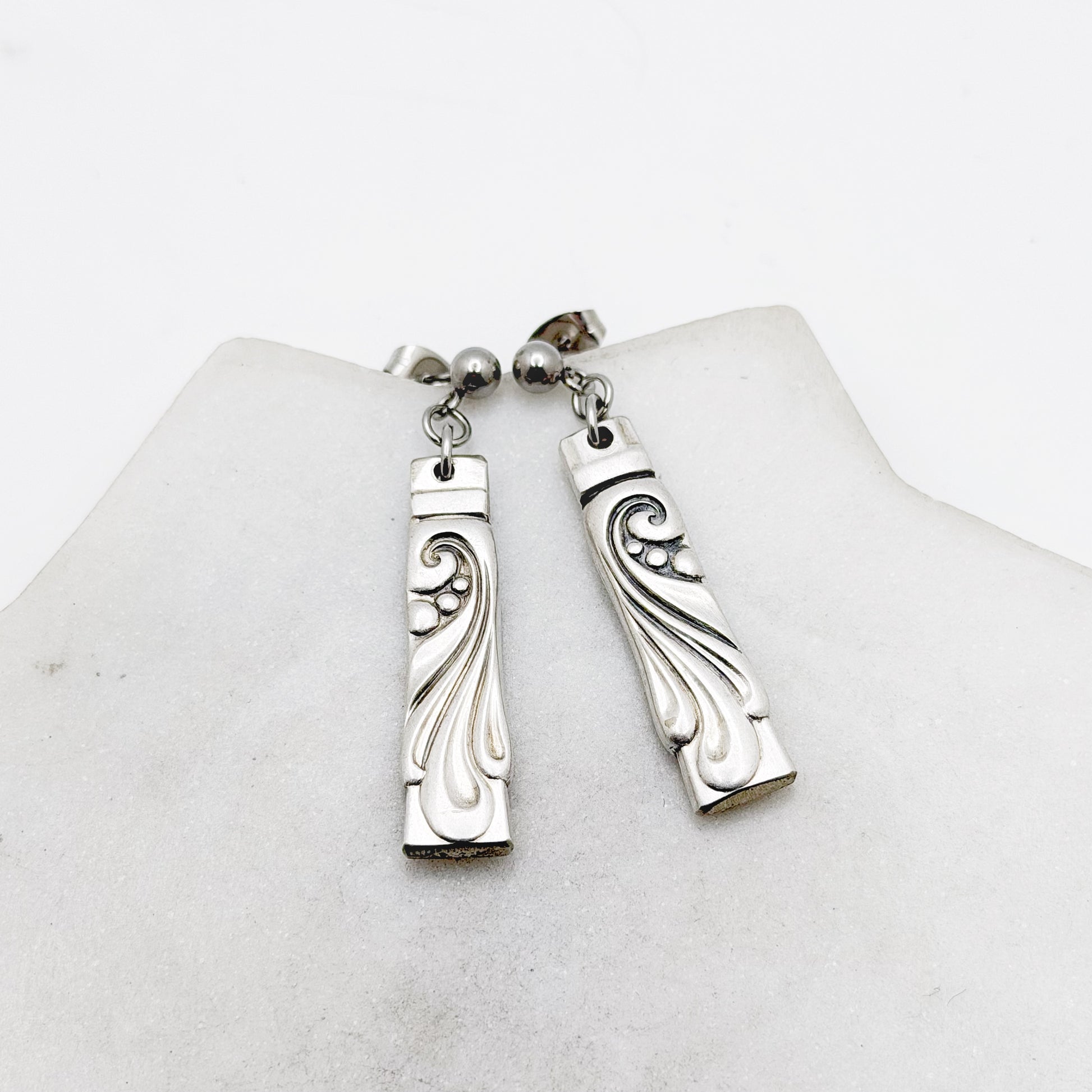 Wind Song 1955, Spoon Handle Earrings, Reclaimed Silverware Earrings, Vintage Spoon Jewelry Earrings callistafaye