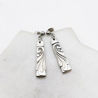 Wind Song 1955, Spoon Handle Earrings, Reclaimed Silverware Earrings, Vintage Spoon Jewelry Earrings callistafaye