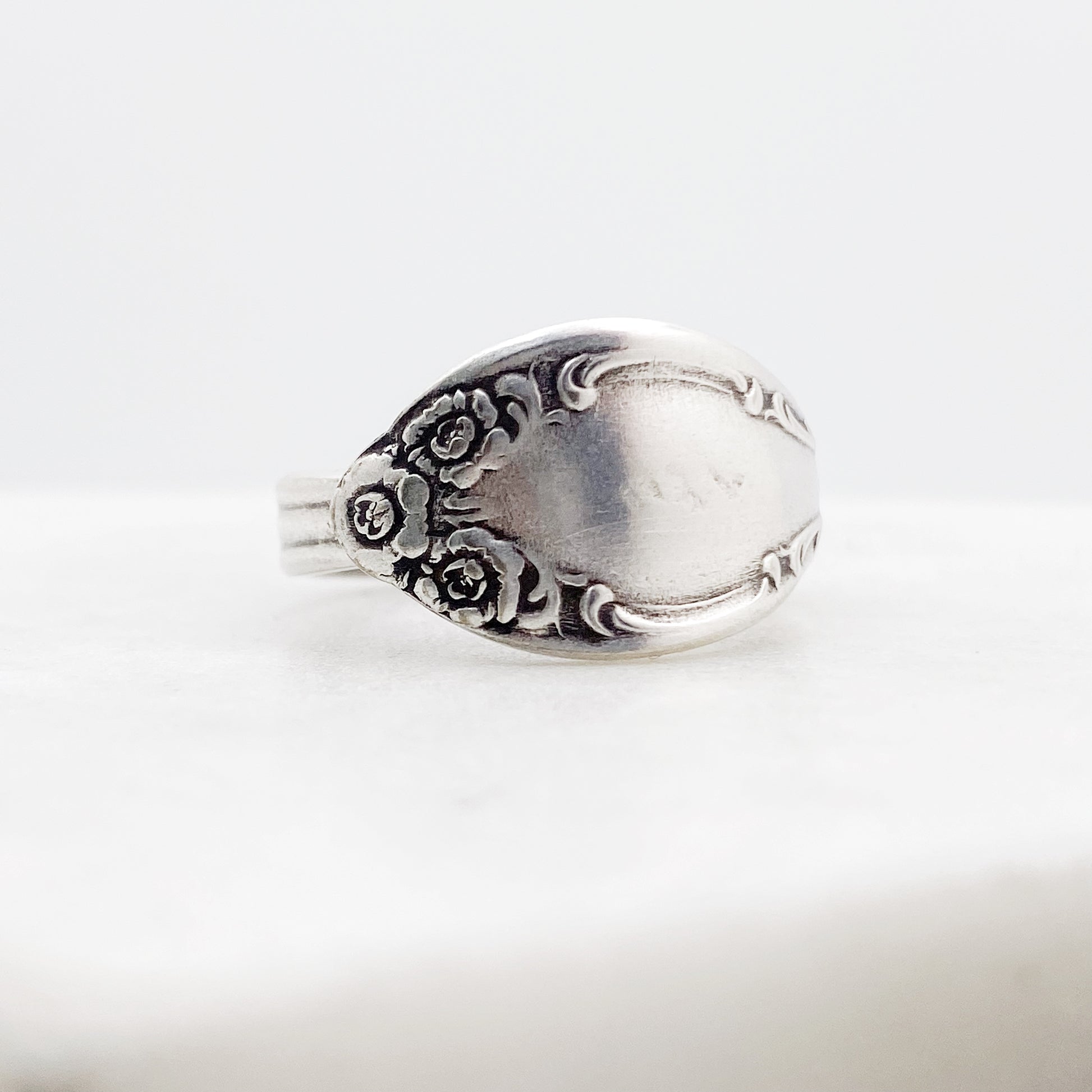 Tiny Silvery Mist 1955, Custom Size, Demi Spoon Ring, Vintage Spoon Ring Rings callistafaye