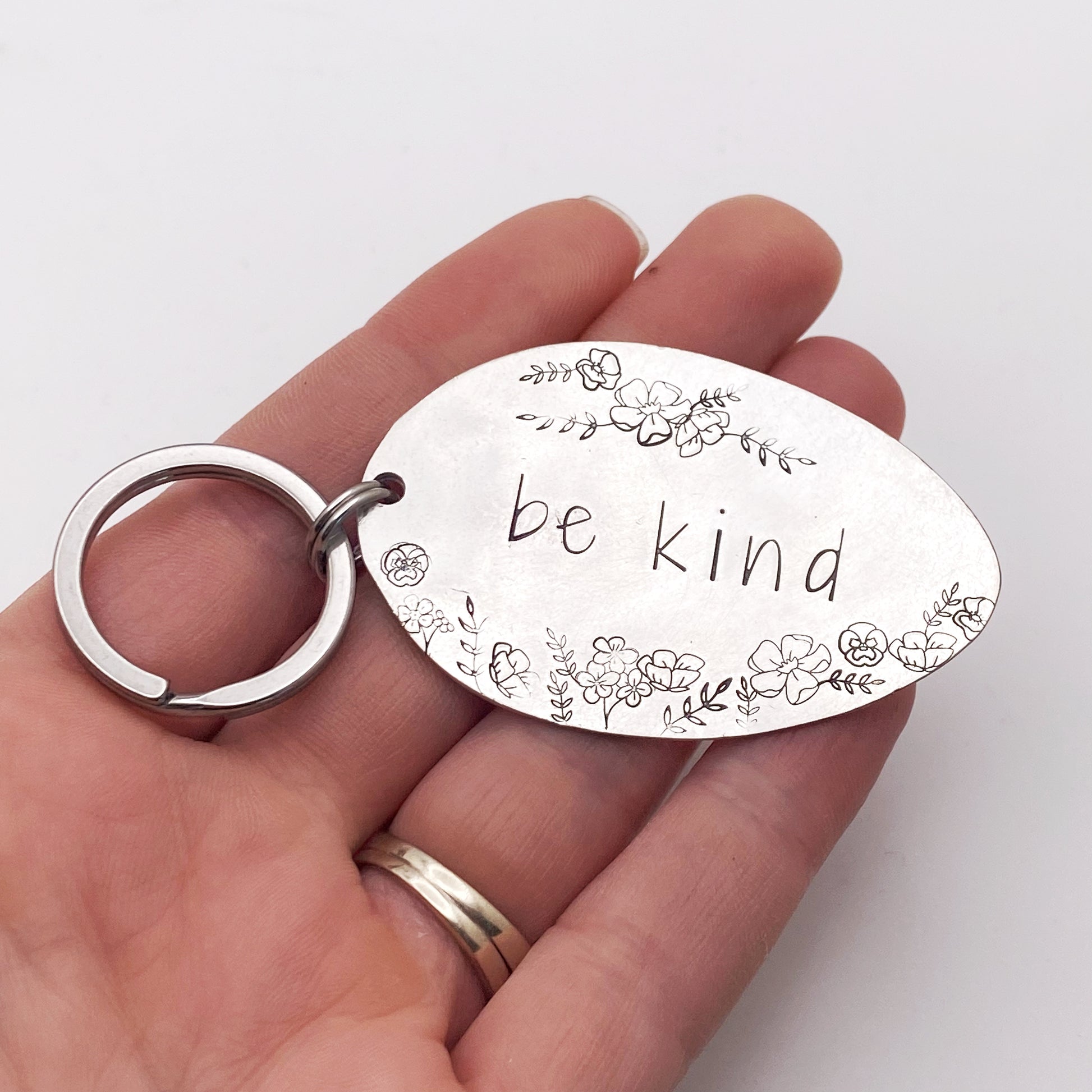 Be Kind, Hand Stamped Vintage Spoon Keychain Keychains callistafaye