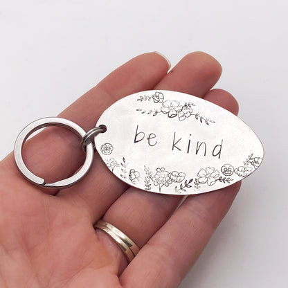 Be Kind, Hand Stamped Vintage Spoon Keychain Keychains callistafaye
