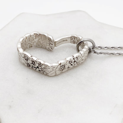 Love Precious Flower 1970, RARE Floating Heart, Vintage Spoon Jewelry Hearts callistafaye