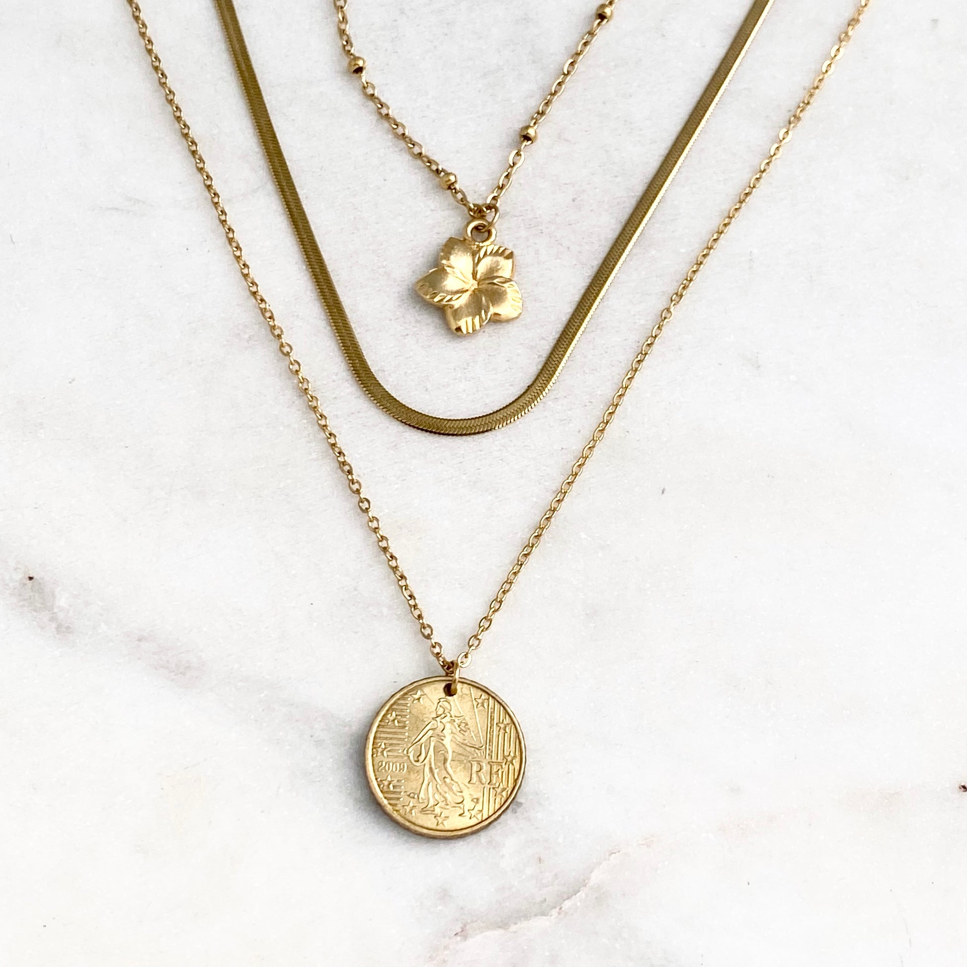 The Sower, French Ten Cent Euro Coin Pendant, Good Luck Charm, Reclaimed Coin Statement Necklace Necklaces callistafaye   