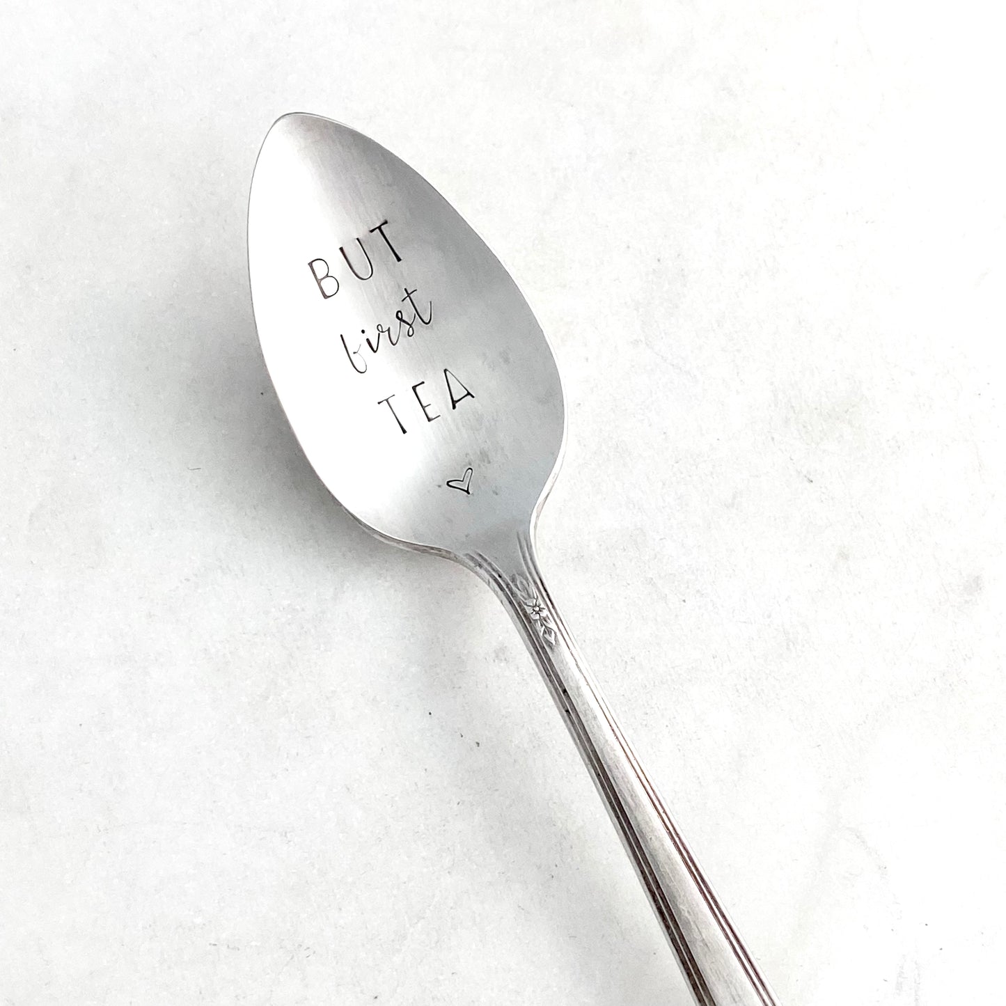 But First Tea, Hand Stamped Vintage Spoon Spoons callistafaye   